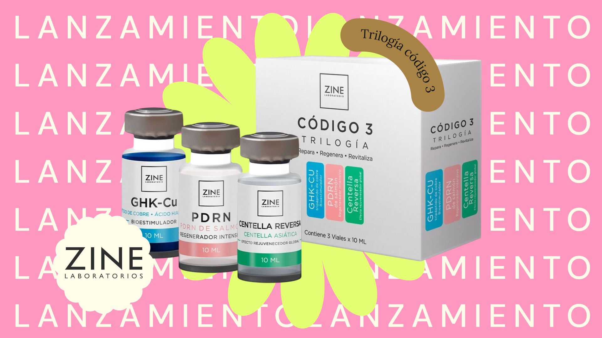Zine: Trilogía Código 3 (PDRN, GHK-Cu y Centella Reversa)